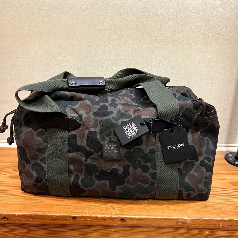Filson Green and Black Duffel Bag Durable Travel Essential
